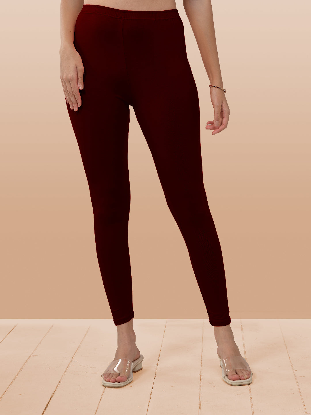 Maroon Ankle Length Leggings