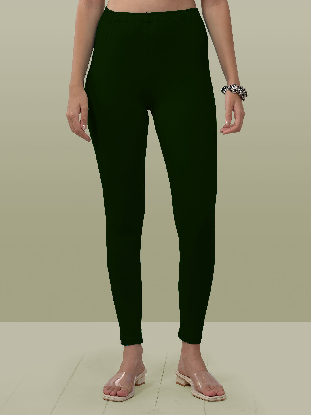 Green Ankle Length Leggings