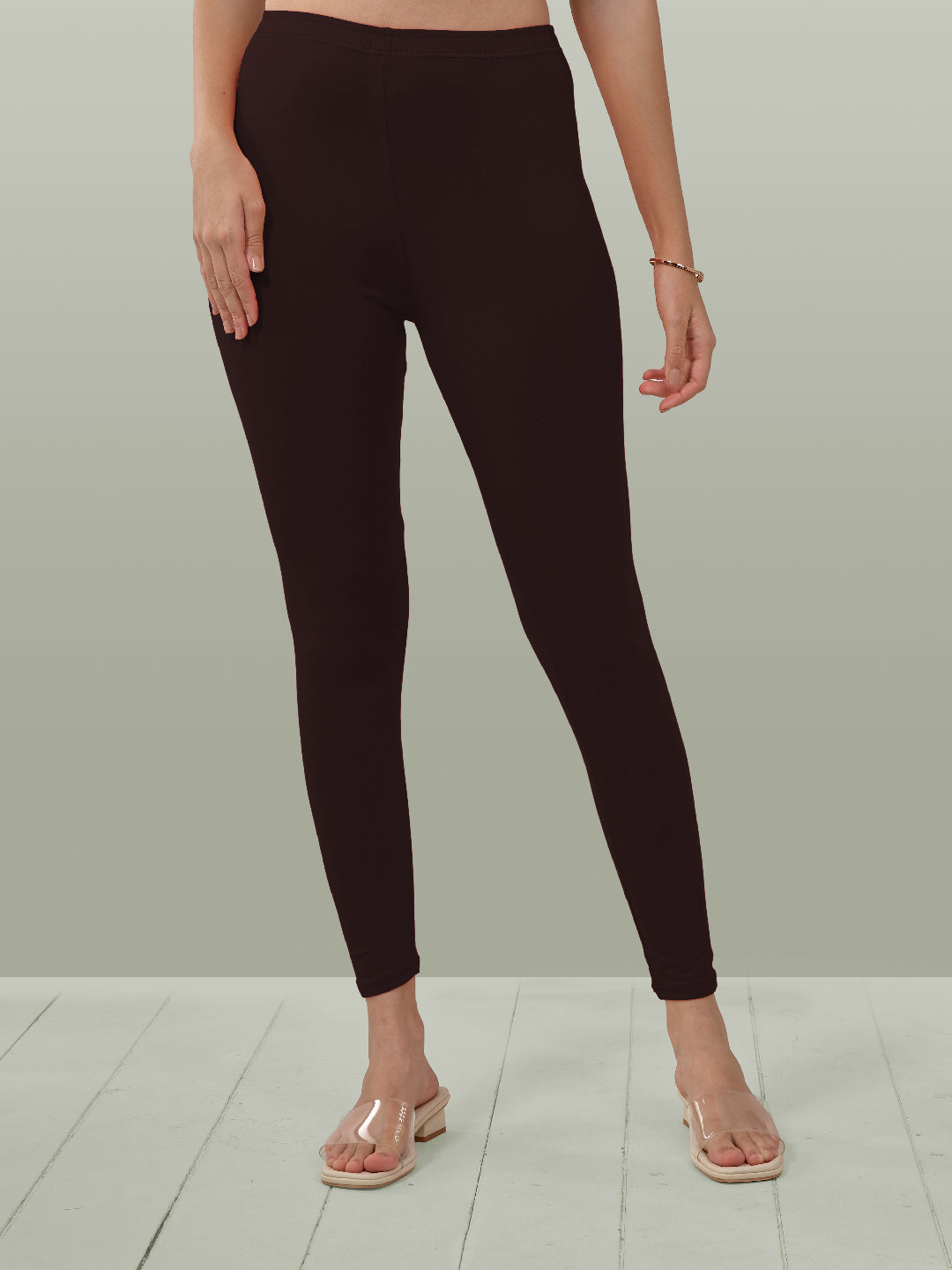 Brown Ankle Length Leggings