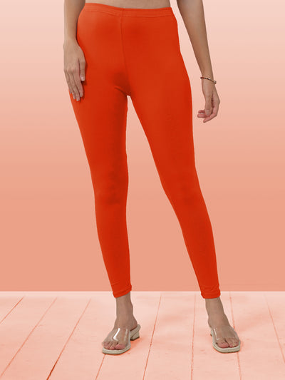 Orange Ankle Length Leggings