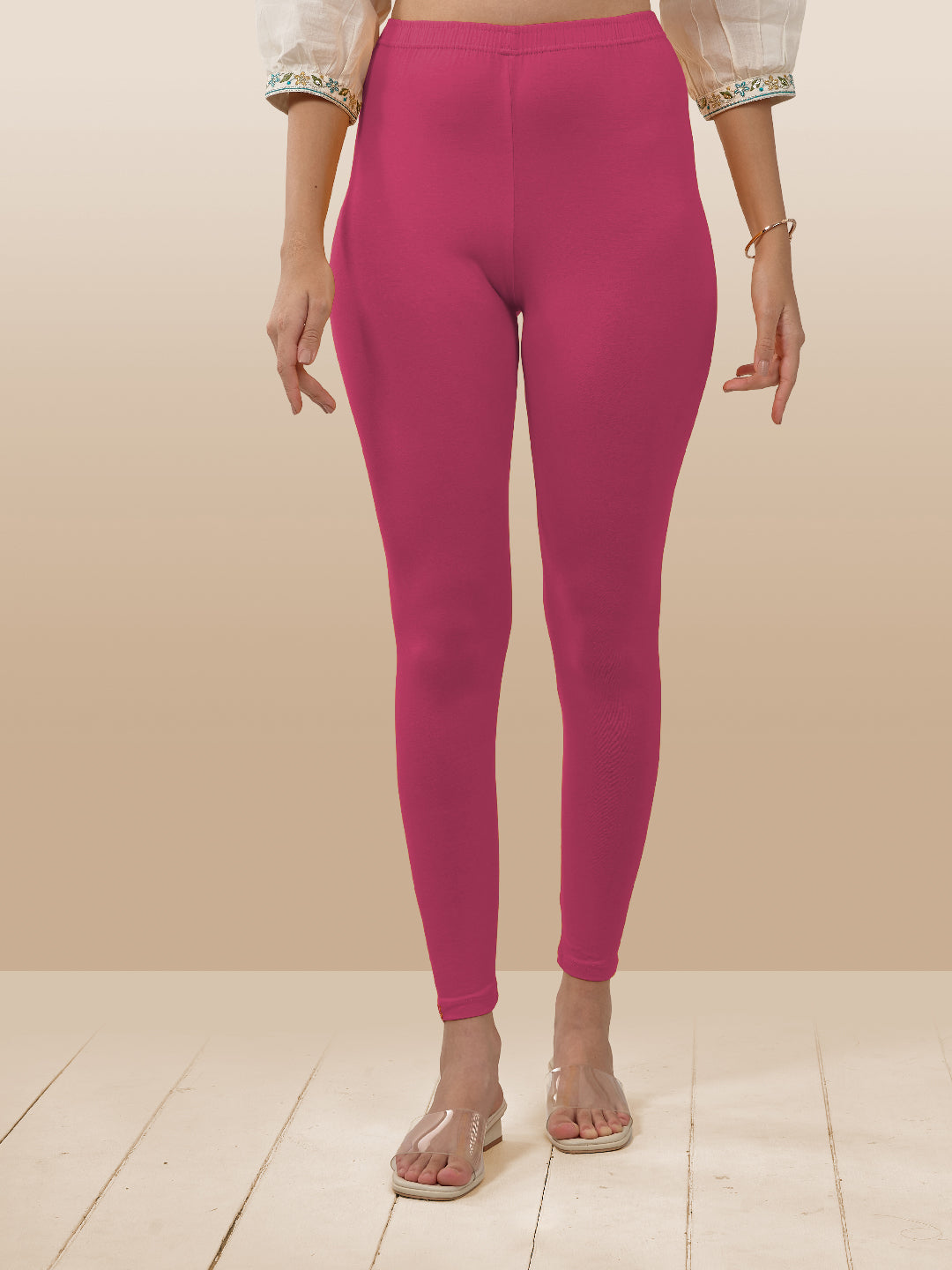 Pink Ankle Length Leggings