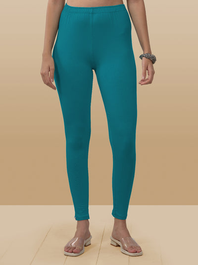 Blue Ankle Length Leggings