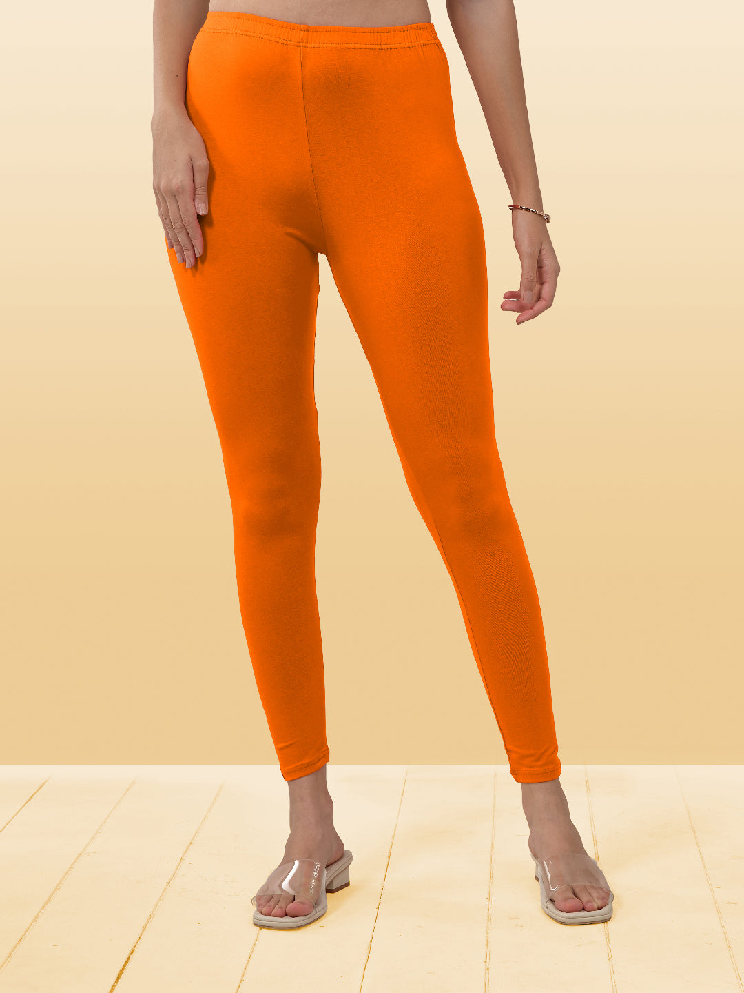 Orange Ankle Length Leggings