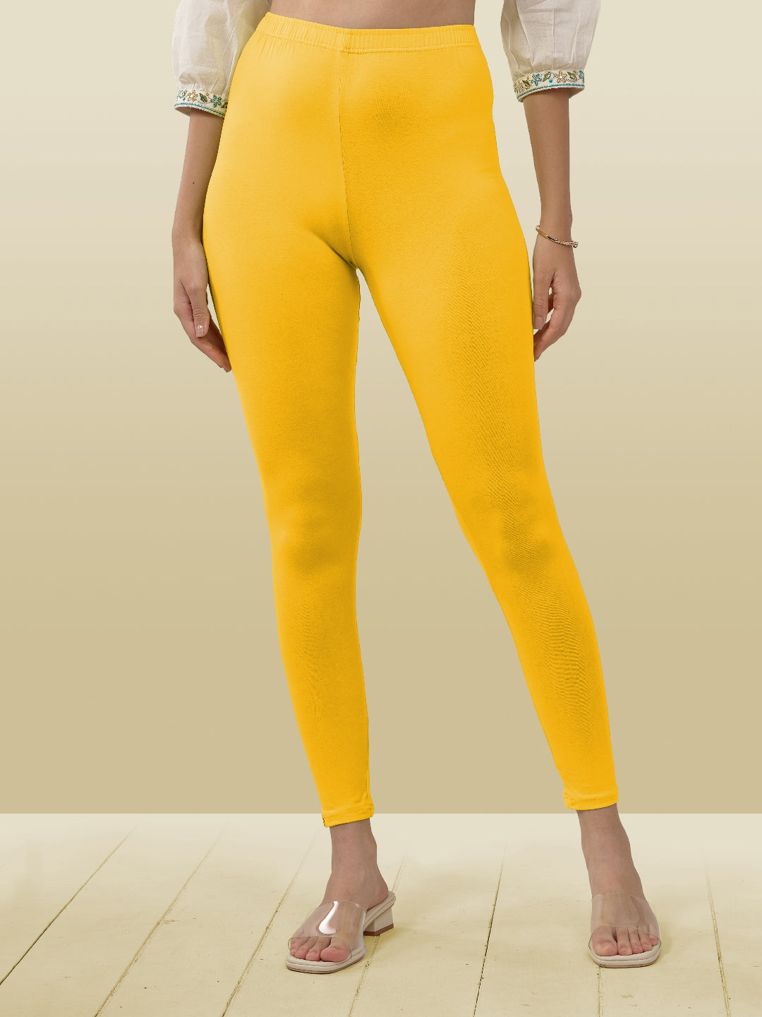 Yellow Ankle Length Leggings