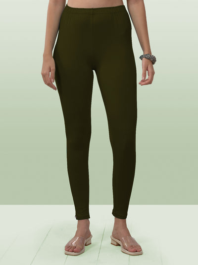 Olive Ankle Length Leggings