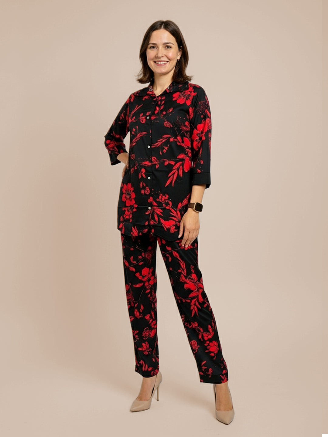 Lyra Women's Printed Premium Rayon B3 PR5 Co-ord Set