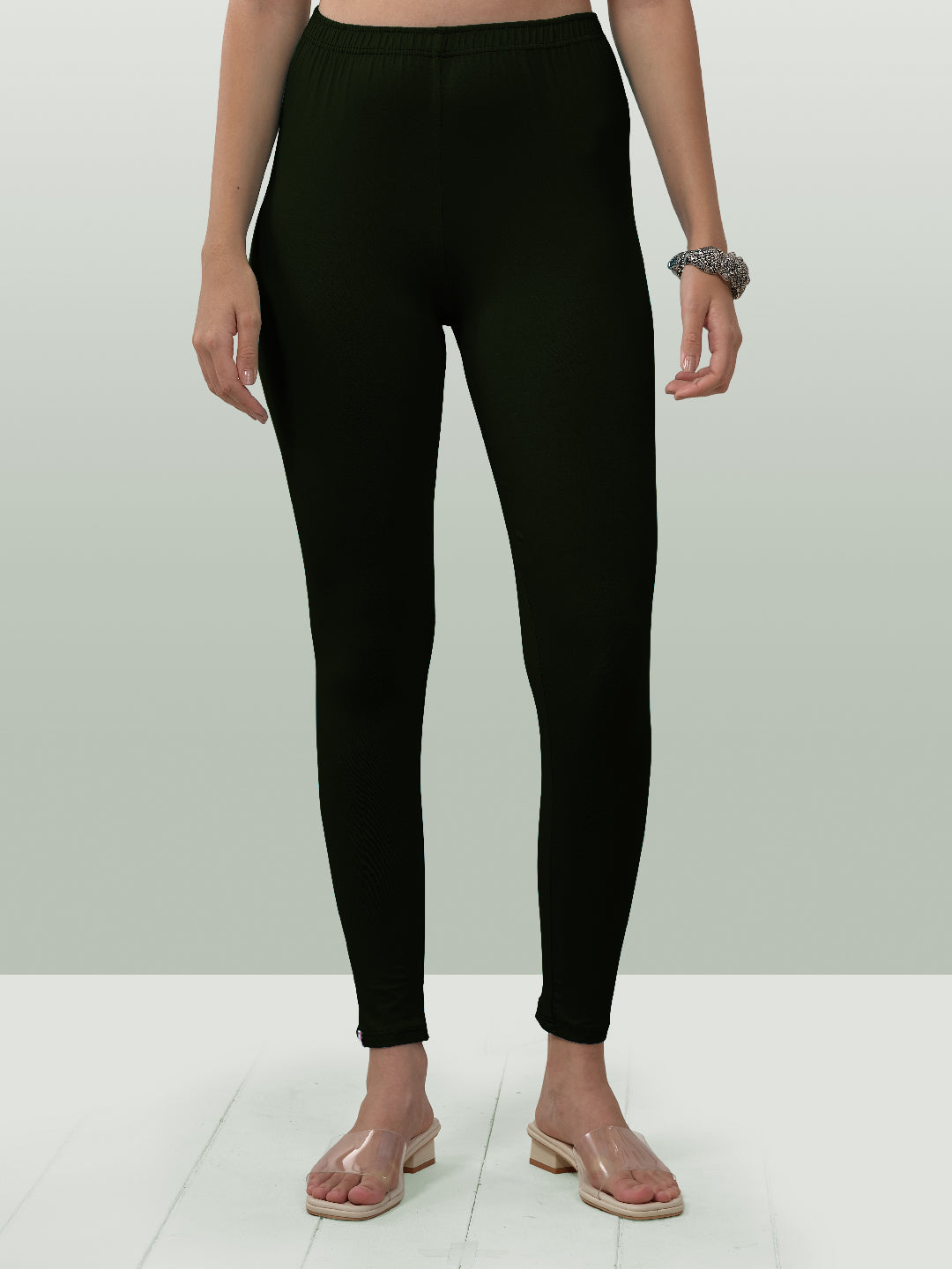 Green Ankle Length Leggings