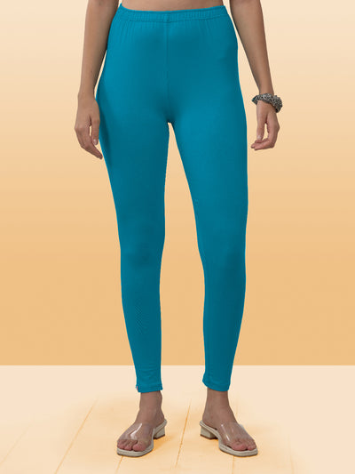 Blue Ankle Length Leggings