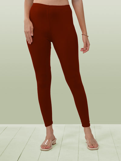 Orange Ankle Length Leggings