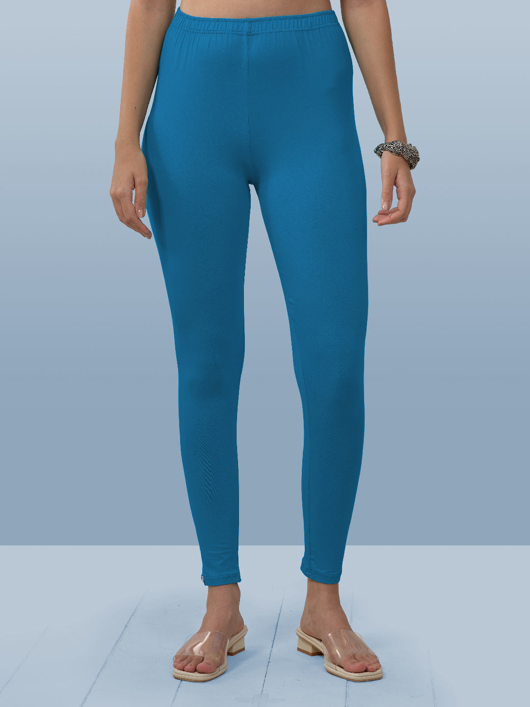 Blue Ankle Length Leggings