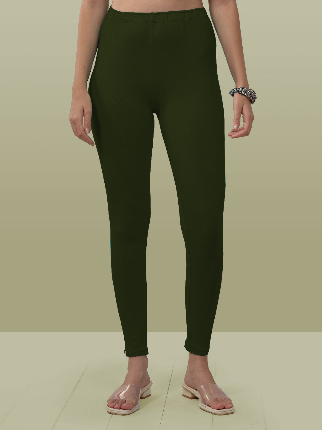 Olive Ankle Length Leggings