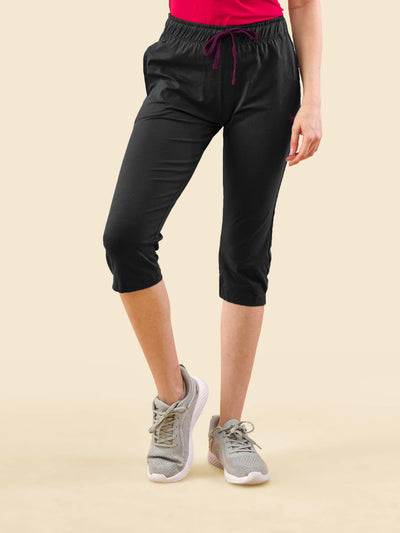 Black 3/4 Capri Track Pant #302