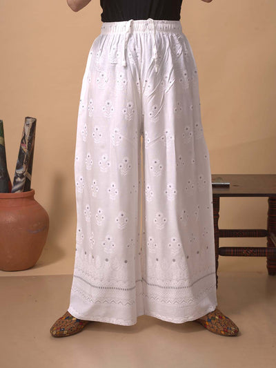 White Chikankari Palazzo