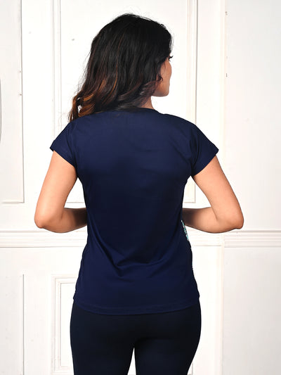 Lyra Blue Round Neck Printed T-shirt # 416