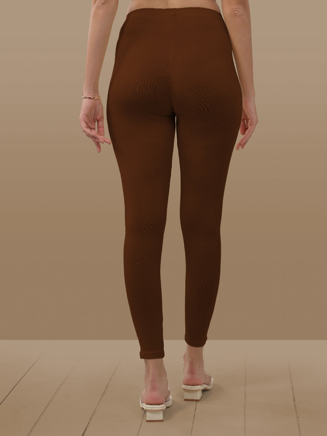 Brown Ankle Length Leggings