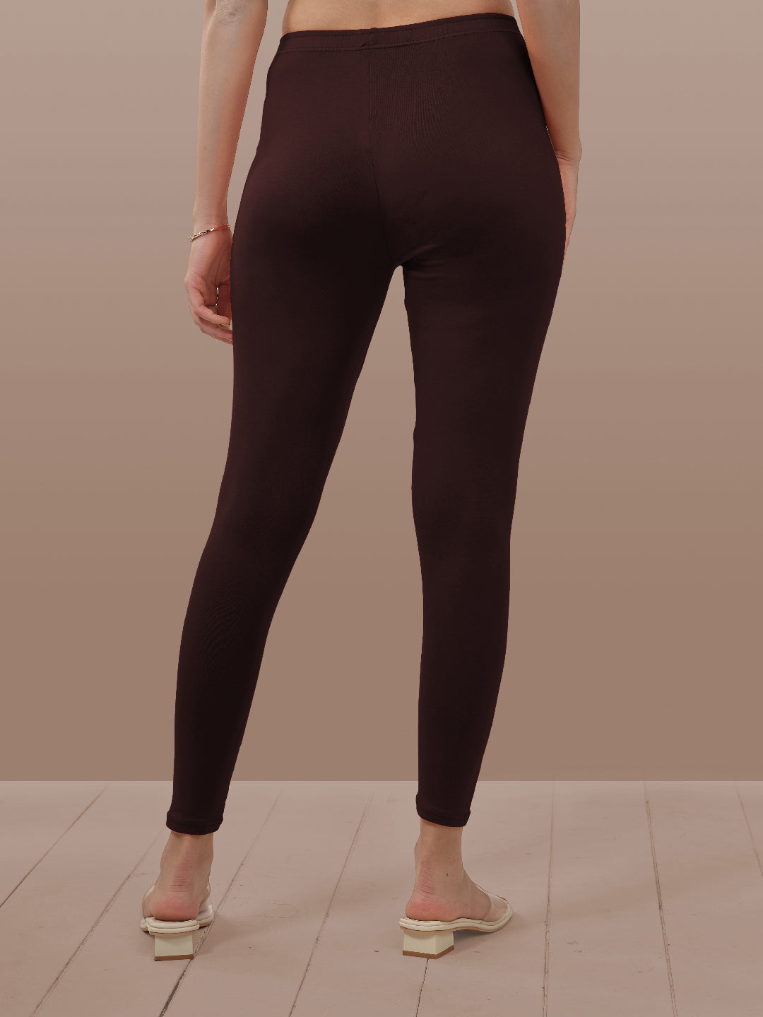 Brown Ankle Length Leggings