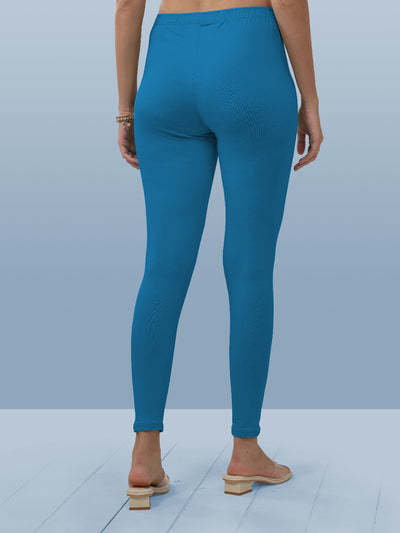 Blue Ankle Length Leggings