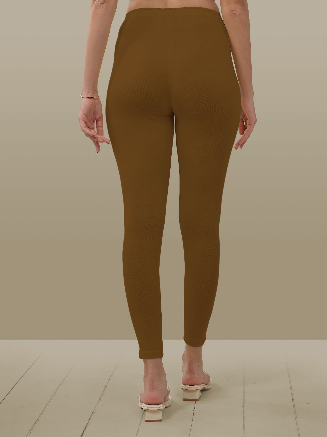 Brown Ankle Length Leggings