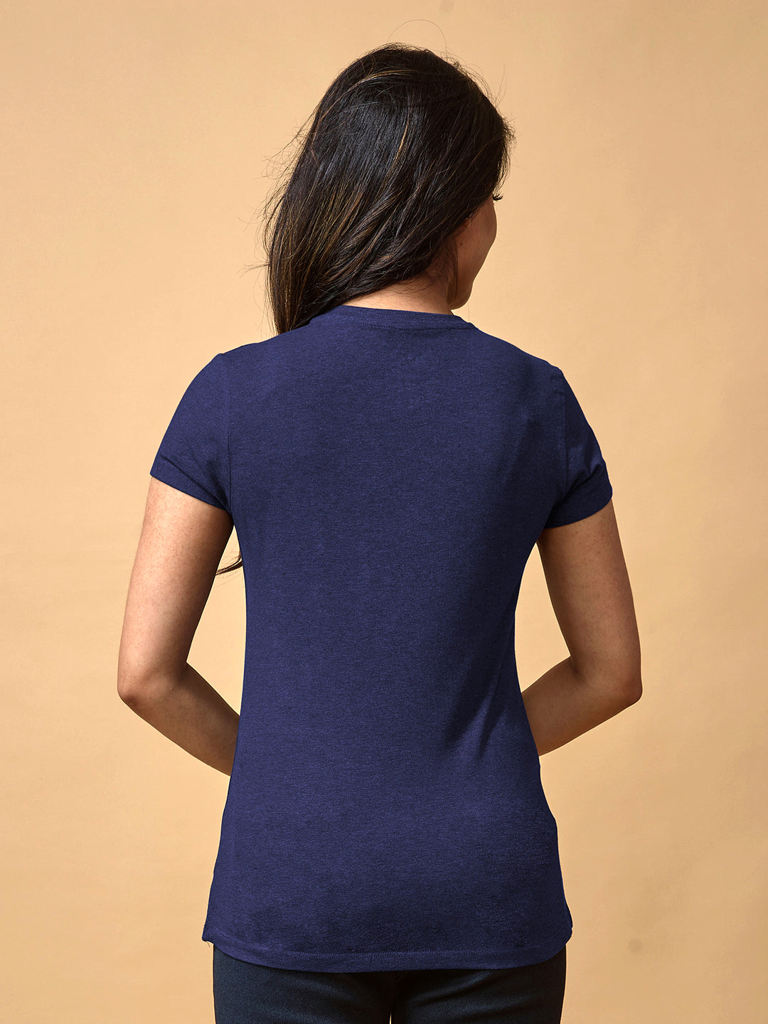 Blue Round Neck T-Shirt For Women