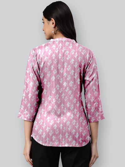 Pink Printed Woven Rayon Tunic #431