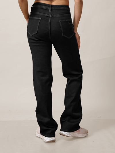 Black Wide-Leg Flared Mid-Rise Stretchable Jeans #802