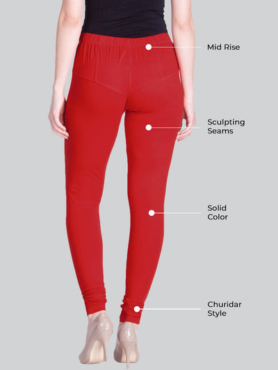 Black and Red Premium Churidar Leggings Pack Of 2