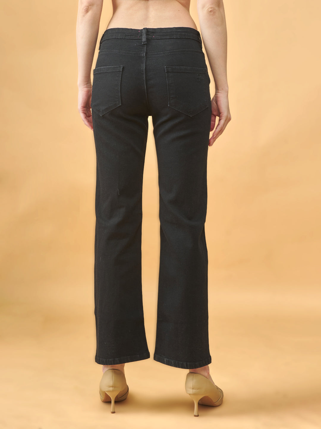 Black Wide-Leg Baggy Sailor Fit Jeans #803