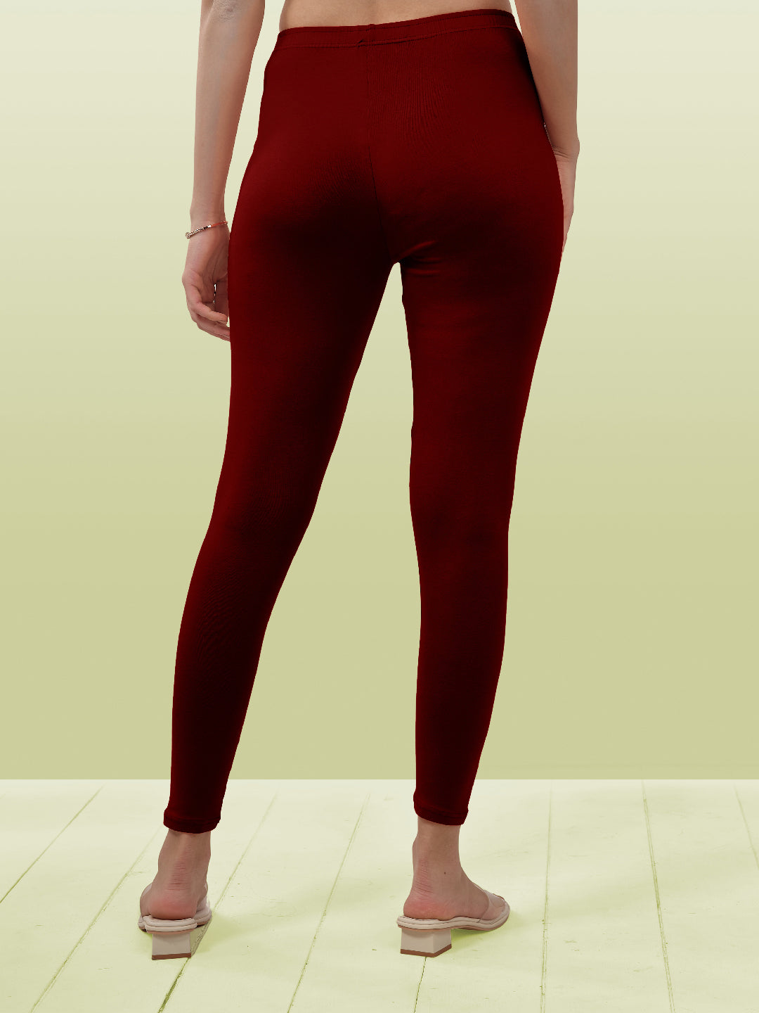 Red Ankle Length Leggings