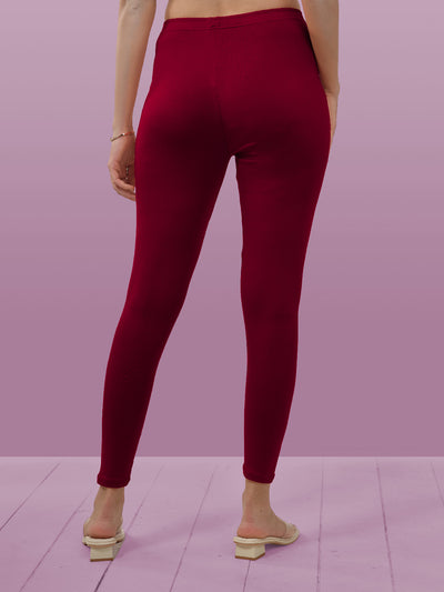 Dark Pink Ankle Length Leggings