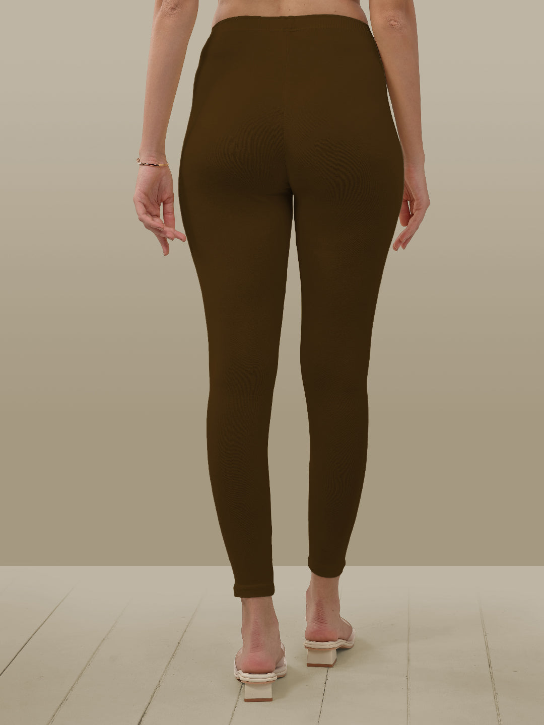 Brown Ankle Length Leggings