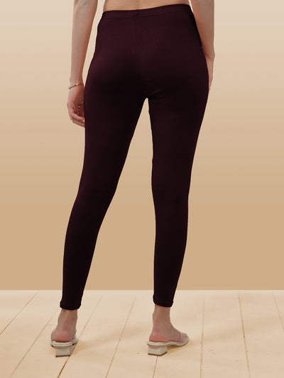 Maroon Ankle Length Leggings