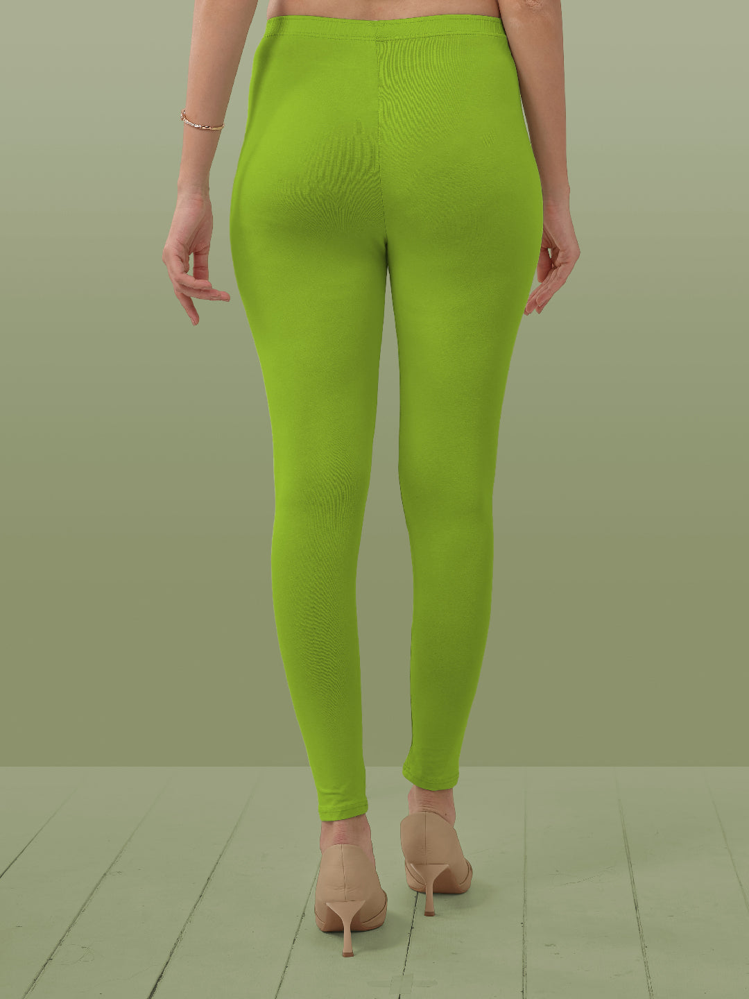 Green Ankle Length Leggings