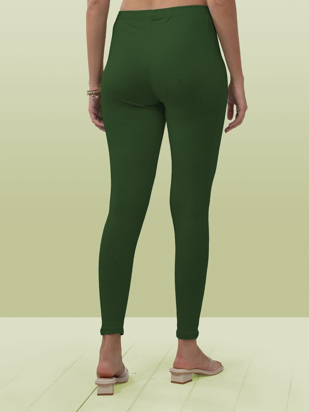 Green Ankle Length Leggings