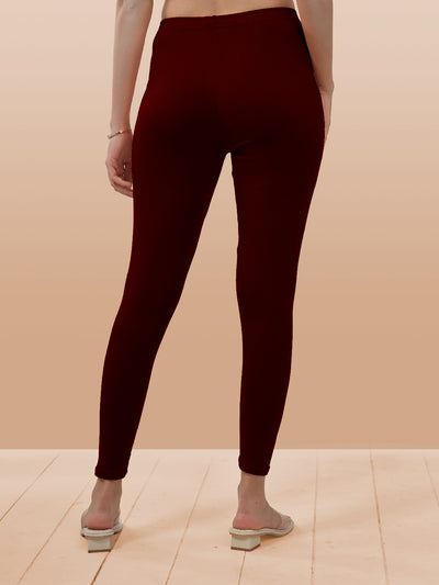 Maroon Ankle Length Leggings