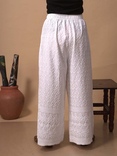 White Chikankari Palazzo