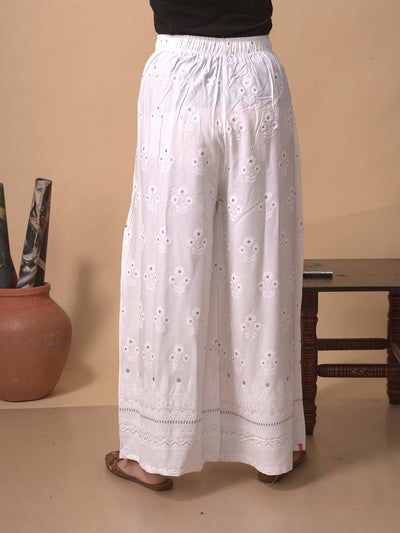 White Chikankari Palazzo