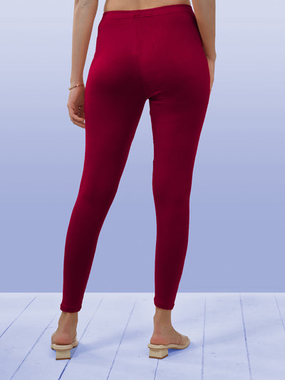 Dark Pink Ankle Length Leggings