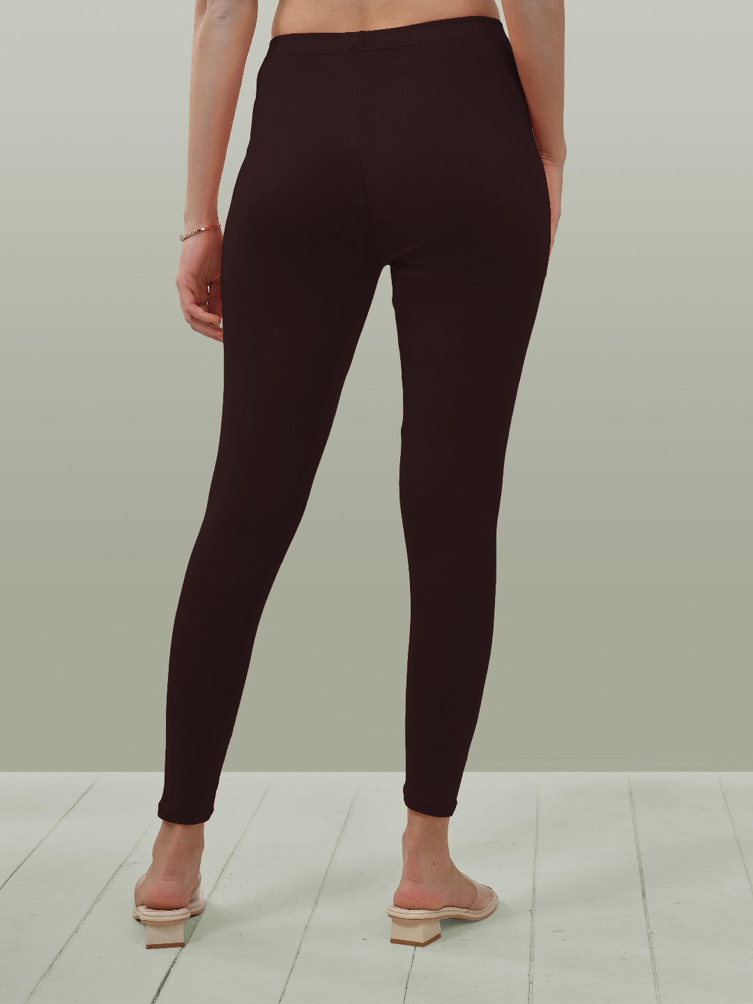 Brown Ankle Length Leggings