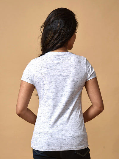 Grey Round Neck T Shirt For Women