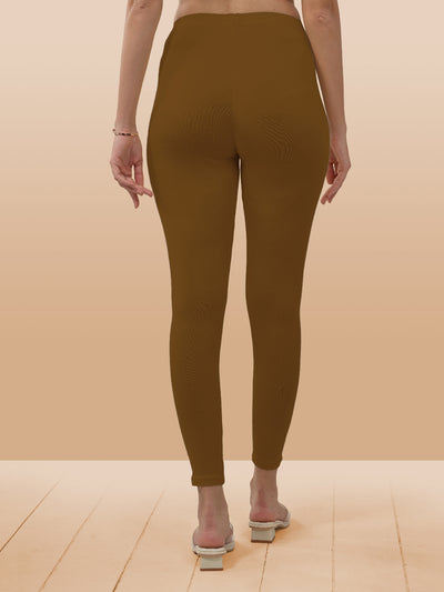 Brown Ankle Length Leggings