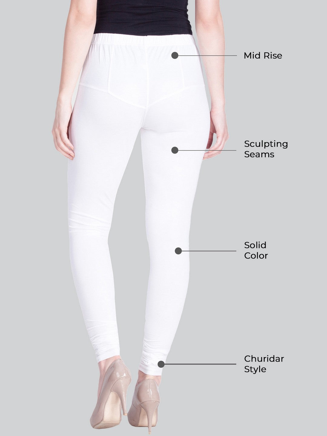 Black and White Premium Churidar Leggings - Pack of 2