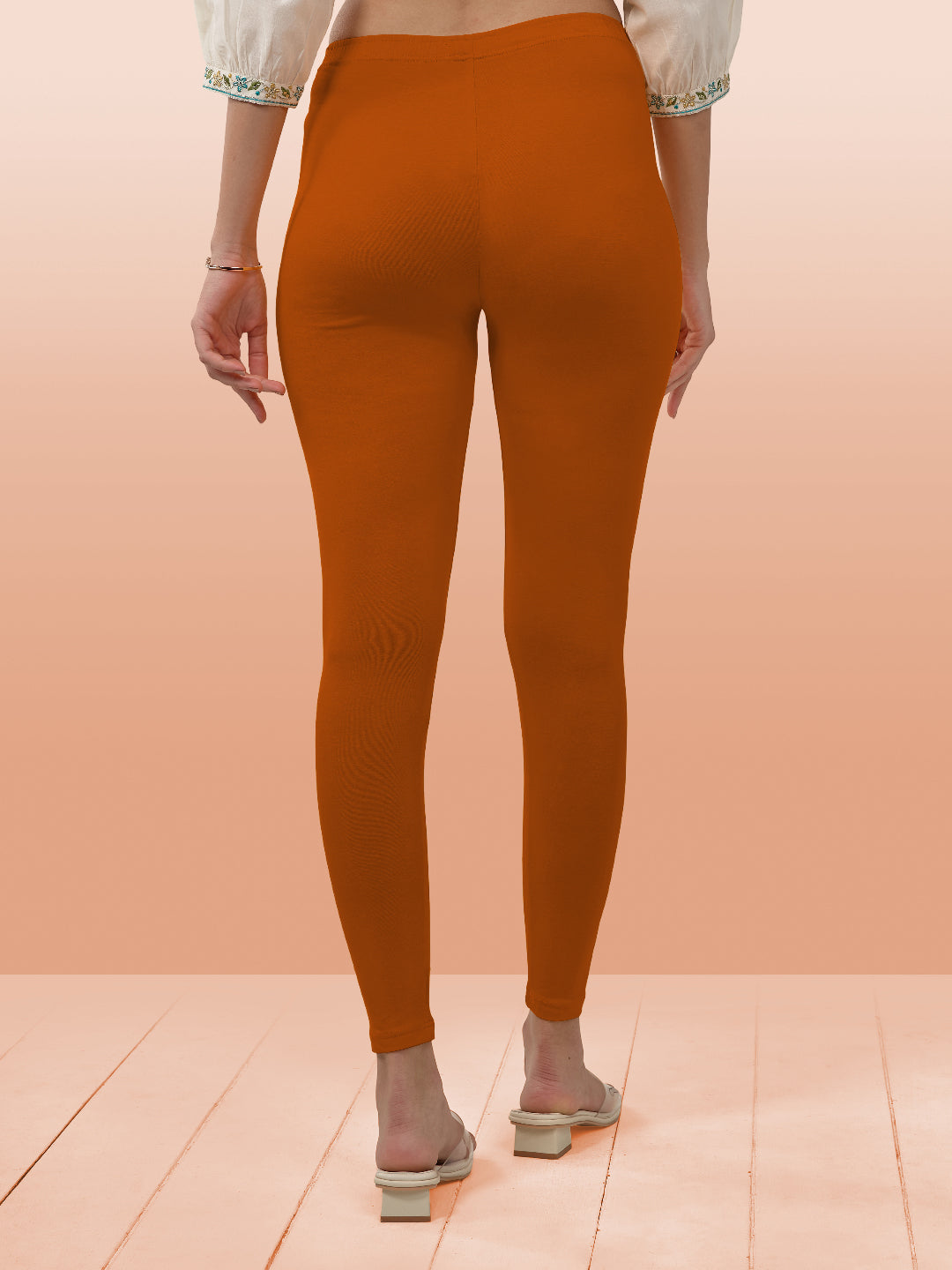 Orange Ankle Length Leggings