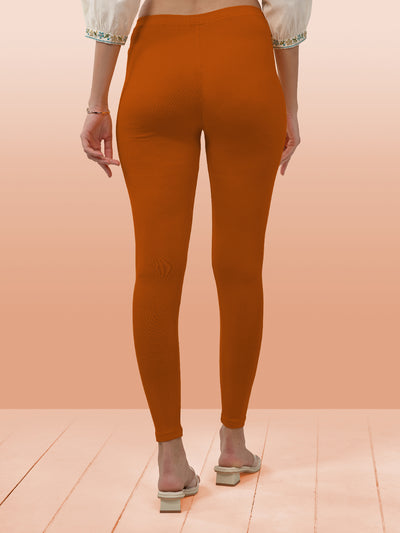 Orange Ankle Length Leggings