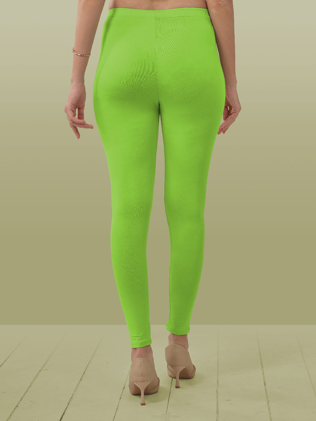 Green Ankle Length Leggings