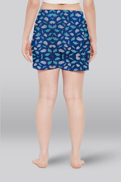 Blue Printed Night Shorts #603