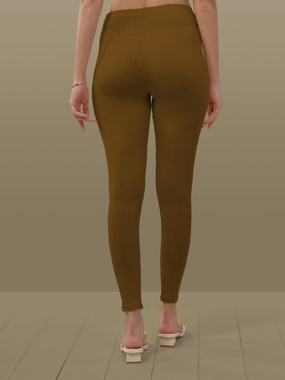 Brown Ankle Length Leggings