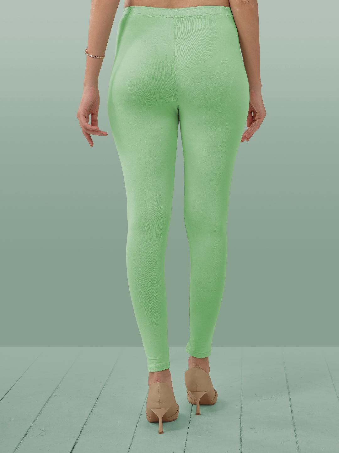 Green Ankle Length Leggings