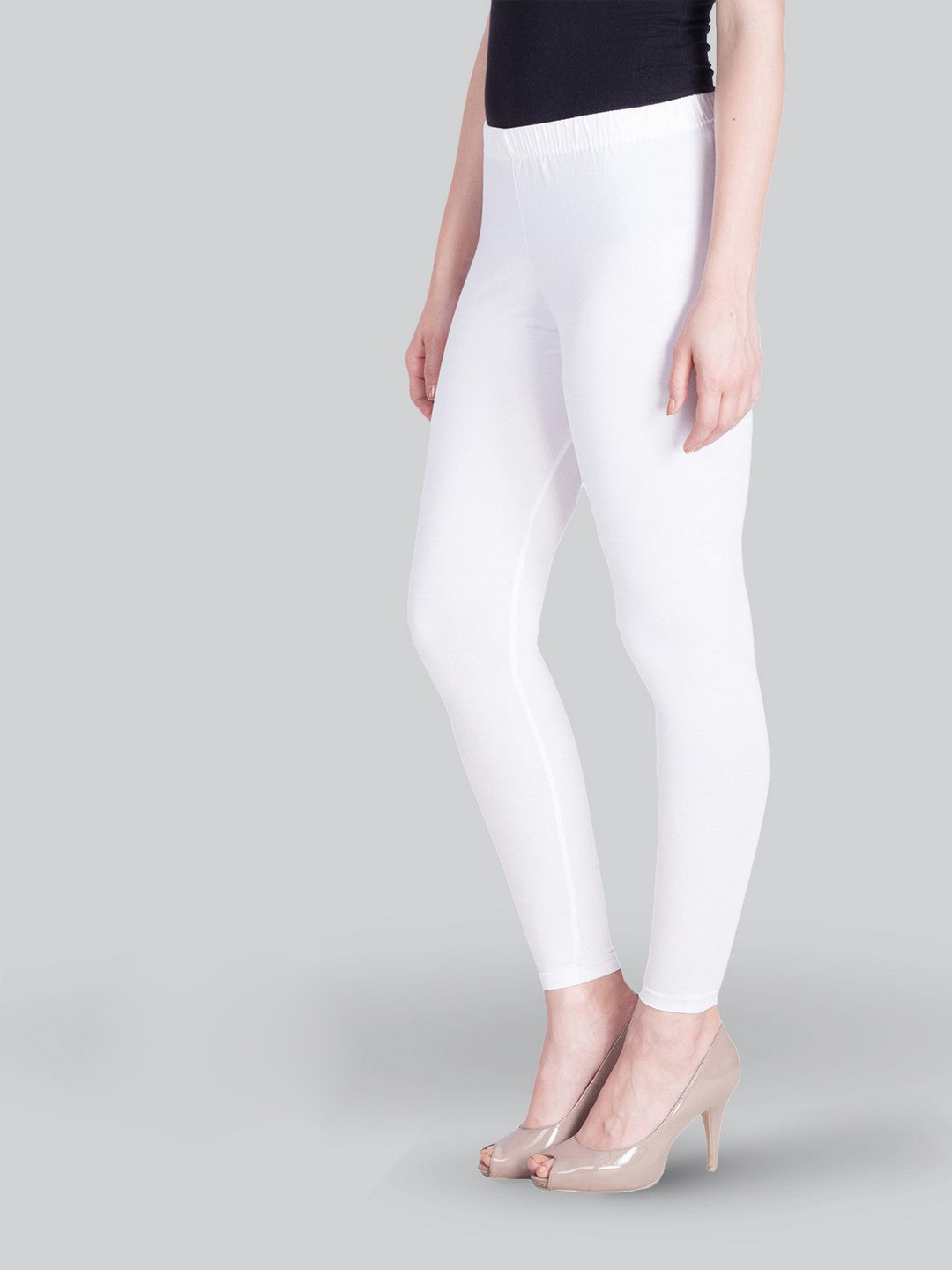 White ankle length leggings fashion