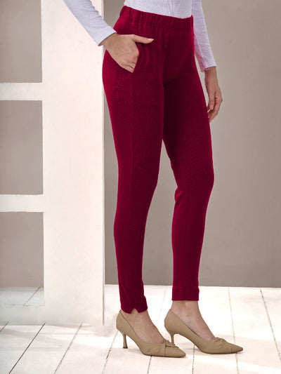 Dark Pink Winter Kurti Pant