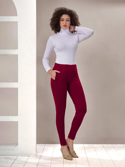 Dark Pink Winter Kurti Pant